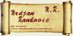 Mrđan Ranković vizit kartica